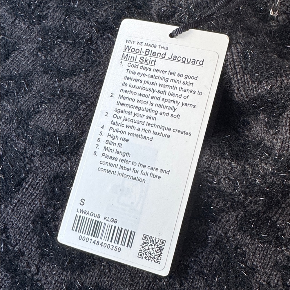 Lululemon Wool-Blend Jacquard Mini Skirt in Knit Leopard Graphite Grey Black - Picture 7 of 11